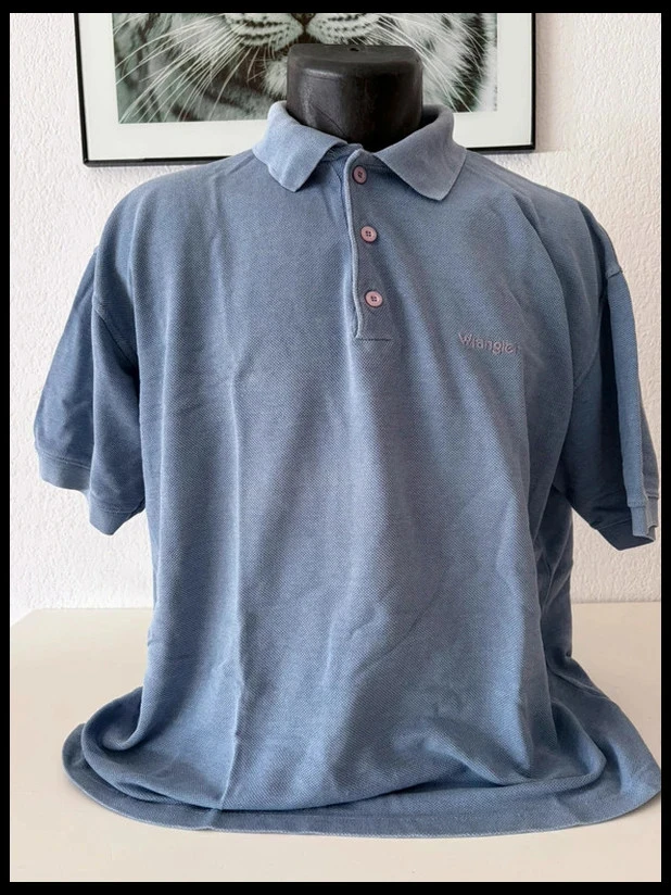 Polo de manga corta azul cielo Wrangler de punto piqué de algodón para hombre XL – photo 2
